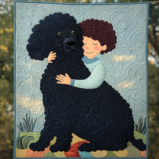 Children With Poodle Quilted Blanket GFTOAB555