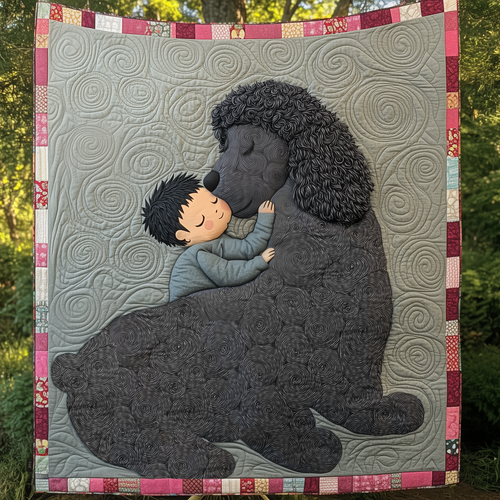 Children With Poodle Quilted Blanket GFTOAB558