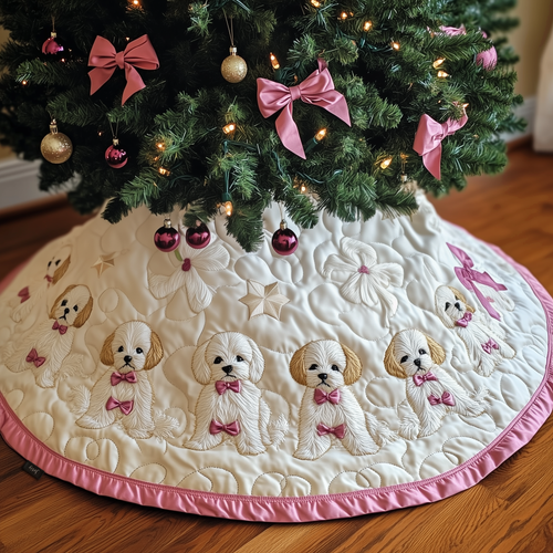 Christmas Maltese Quilted Tree Skirt GFTOAB563