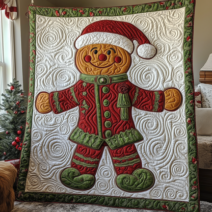 Christmas Santa Gingerbread Man Quilted Blanket GFTOAB620