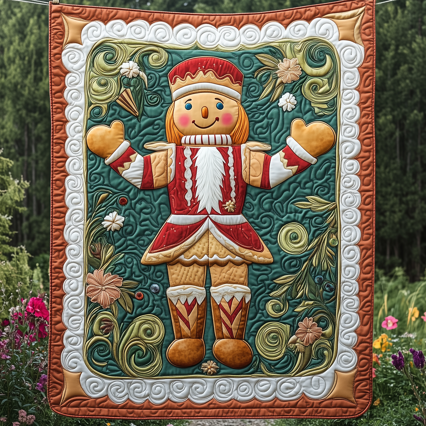 Christmas Nutcracker Gingerbread Man Quilted Blanket GFTOAB623