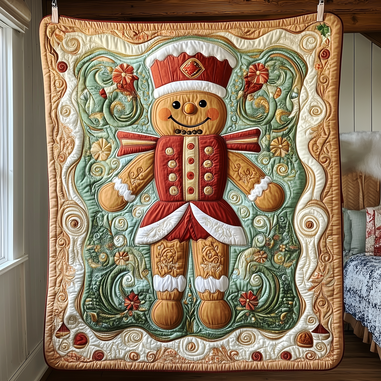 Christmas Nutcracker Gingerbread Man Quilted Blanket GFTOAB625