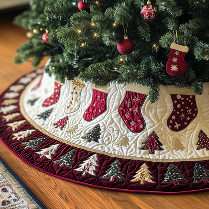 Christmas Stockings Quilted Tree Skirt GFTOAB650