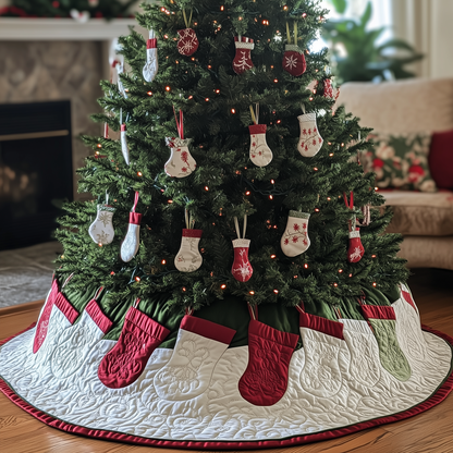 Christmas Stockings Quilted Tree Skirt GFTOAB651