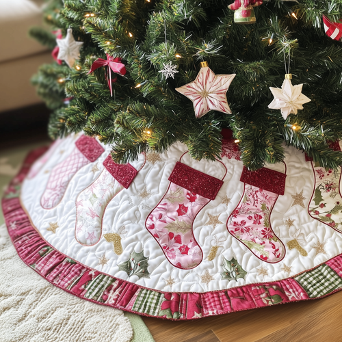 Christmas Stockings Quilted Tree Skirt GFTOAB653