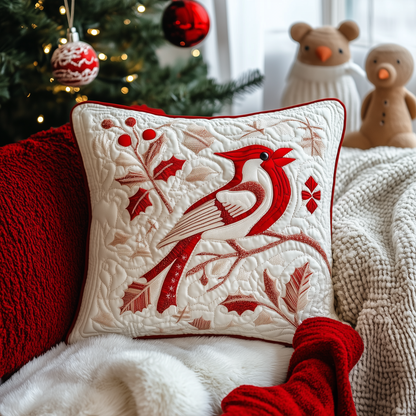 Christmas Cardinal Quilted Pillow Case GFTOAB668