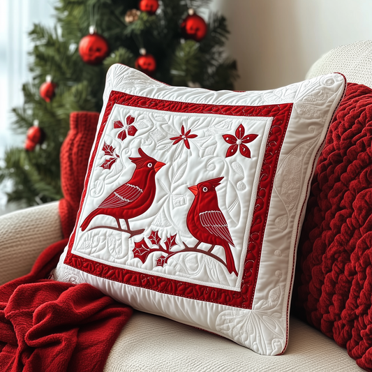 Christmas Cardinal Quilted Pillow Case GFTOAB670