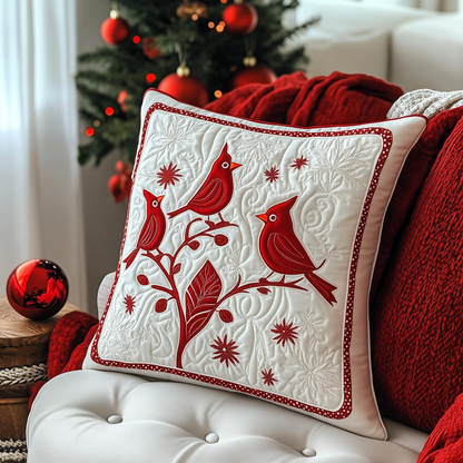 Christmas Cardinal Quilted Pillow Case GFTOAB672