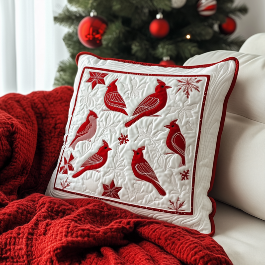 Christmas Cardinal Quilted Pillow Case GFTOAB673