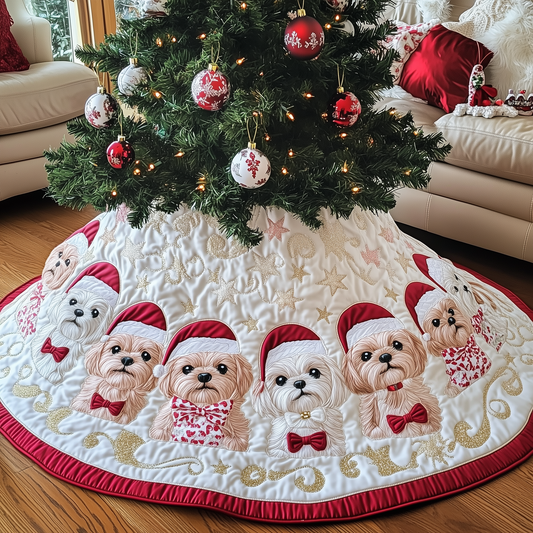 Christmas Shih Tzu Quilted Tree Skirt GFTOAB694