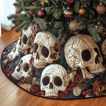 Chrismas Vintage Skull Quilted Tree Skirt GFTOAB713