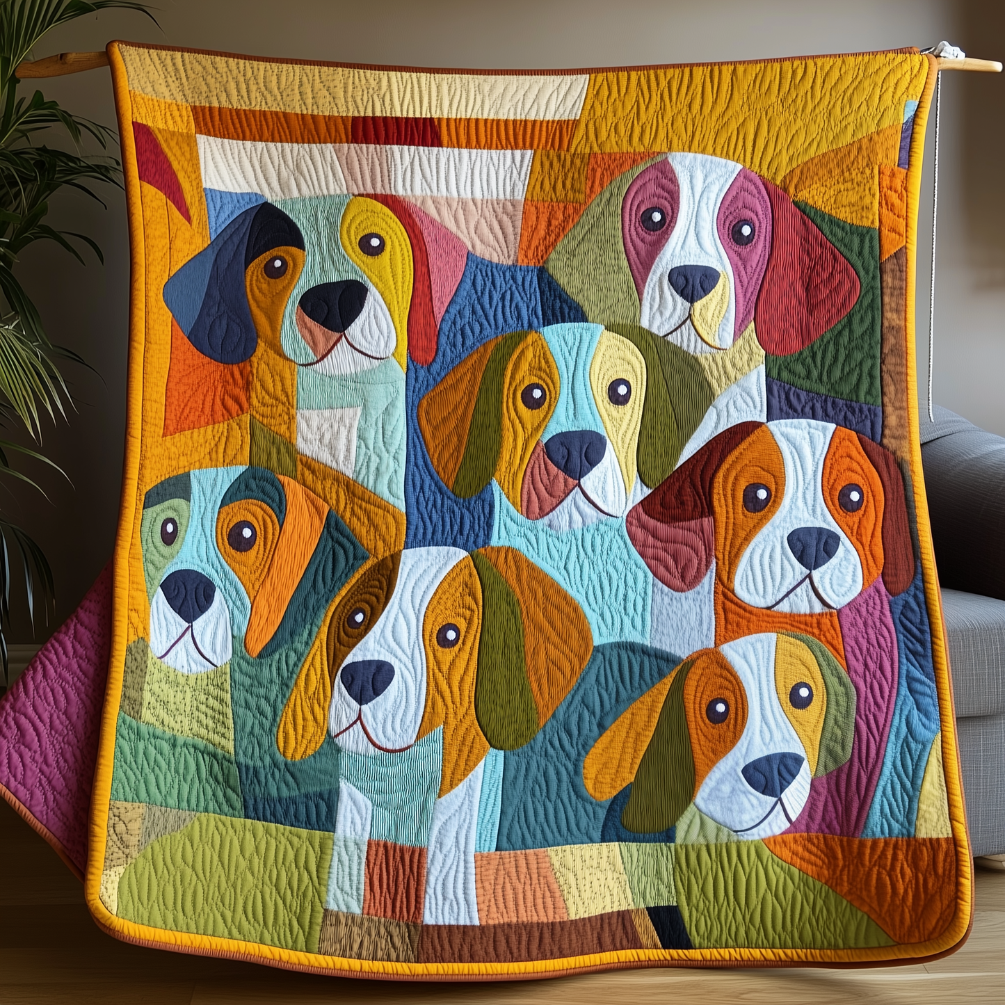 Whimsical Beagle Quilted Blanket GFTOAB750