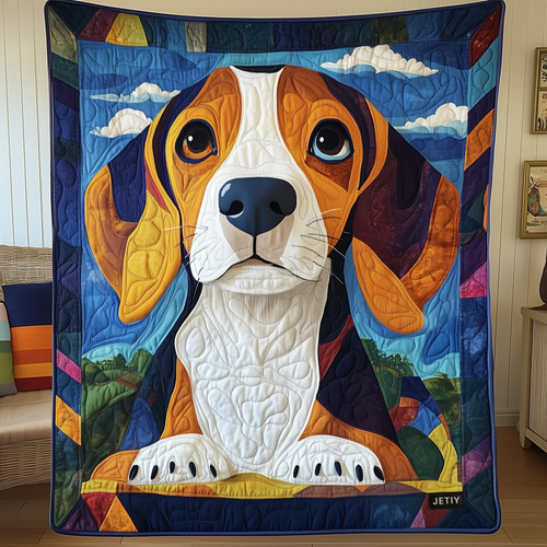 Colorful Beagle Quilted Blanket GFTOAB753