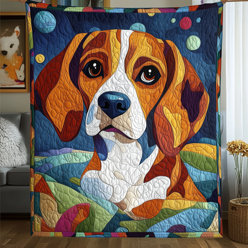 Colorful Beagle Quilted Blanket GFTOAB754