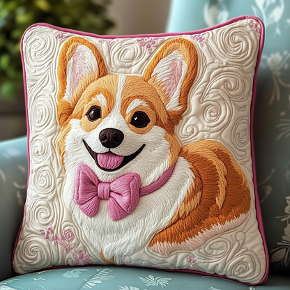 Adorable Corgi Quilted Pillow Case GFTOAB758