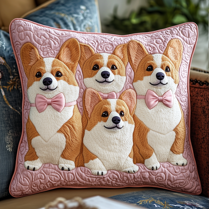 Charming Corgi Quilted Pillow Case GFTOAB765