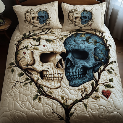 Skull Couple 3-Piece Quilted Bedding Set GFTOAB784