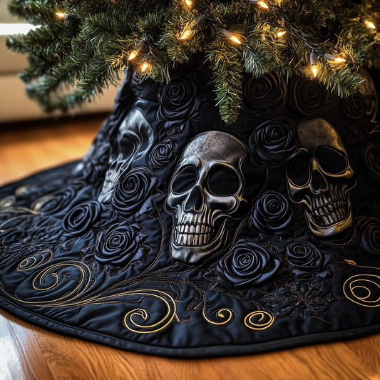 Christmas Skull Quilted Tree Skirt GFTOAB814