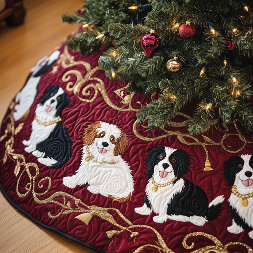 Christmas Border Collie Quilted Tree Skirt GFTOAB855