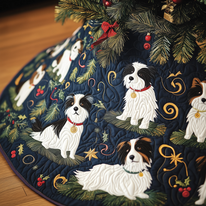 Christmas Border Collie Quilted Tree Skirt GFTOAB859