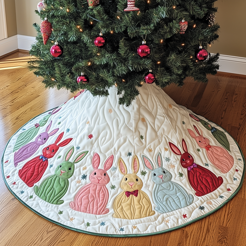 Christmas Rabbit Quilted Tree Skirt GFTOAB862