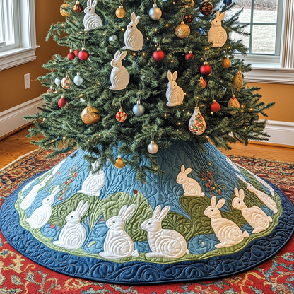 Christmas Rabbit Quilted Tree Skirt GFTOAB863