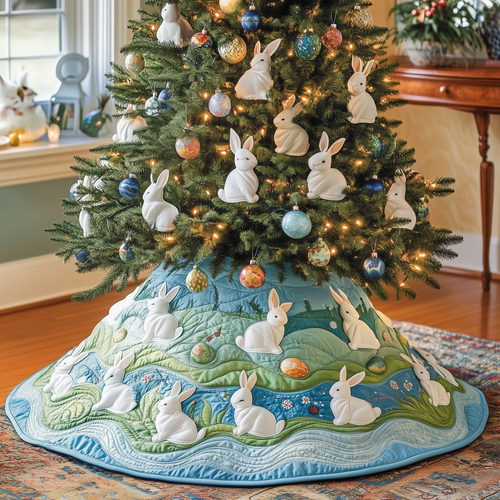 Christmas Rabbit Quilted Tree Skirt GFTOAB865