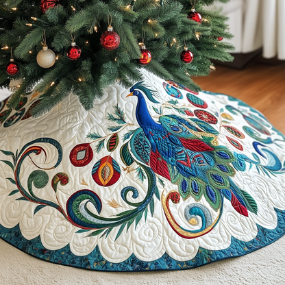 Christmas Peacock Quilted Tree Skirt GFTOAB894