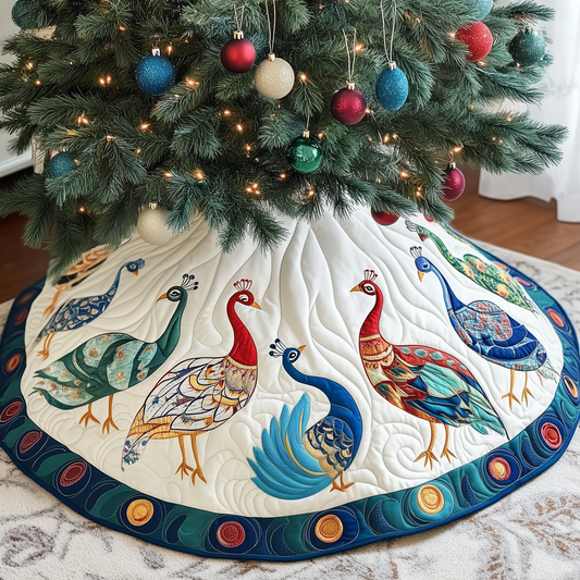 Christmas Peacock Quilted Tree Skirt GFTOAB900