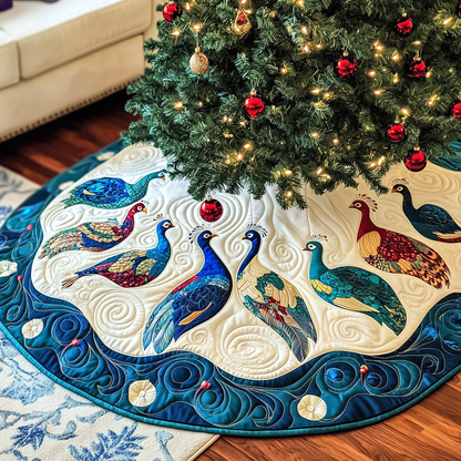 Christmas Peacock Quilted Tree Skirt GFTOAB901