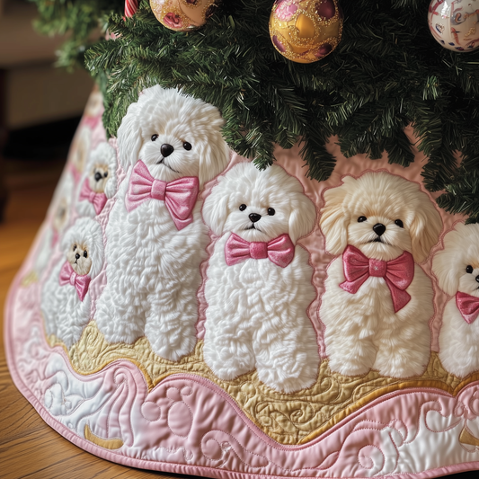 Christmas Bichon Quilted Tree Skirt GFTOAB921