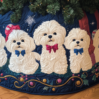 Christmas Bichon Quilted Tree Skirt GFTOAB925