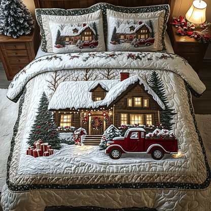 Snow Cabin 3-Piece Quilted Bedding Set GFTOAB926