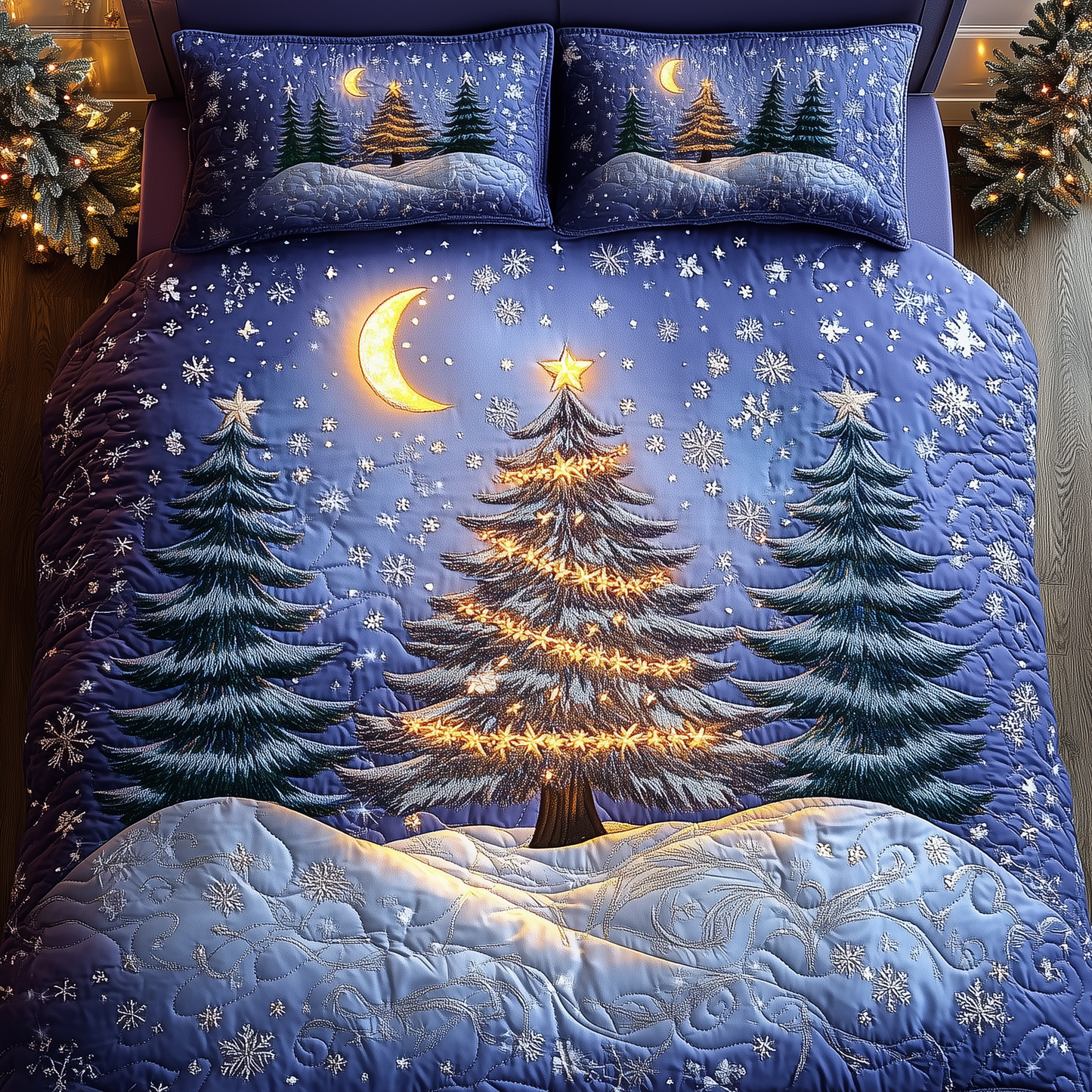 Christmas Tree 3-Piece Quilted Bedding Set GFTOAB961