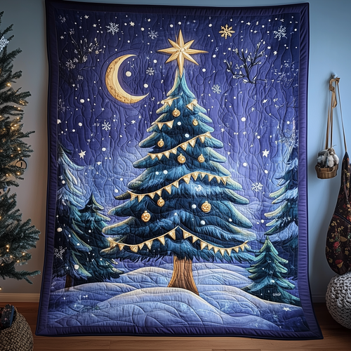 Elegant Christmas Tree Quilted Blanket GFTOAB964