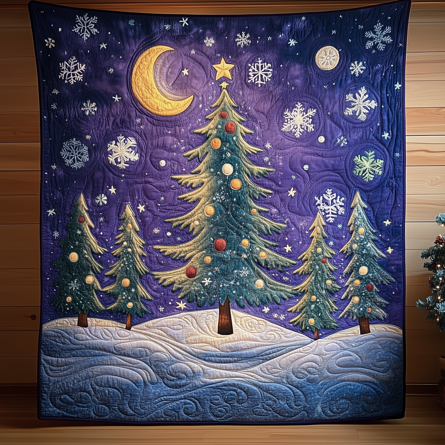 Elegant Christmas Tree Quilted Blanket GFTOAB966