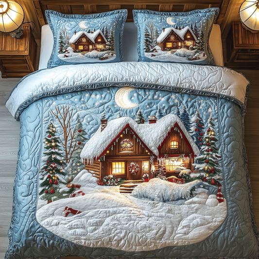 Snow Cabin 3-Piece Quilted Bedding Set GFTOAB986