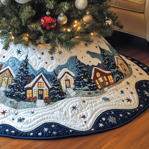 Christmas Village Quilted Tree Skirt GFTOAB991