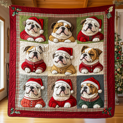 Christmas French Bulldog Quilted Blanket GFTOHD018