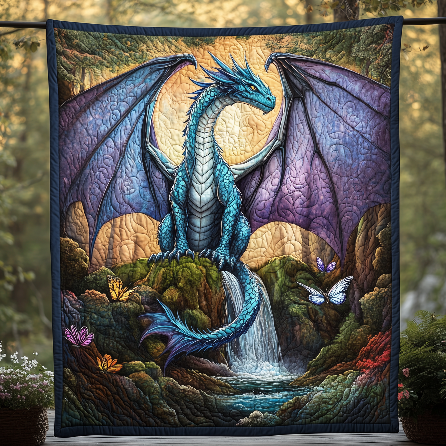 Mystic Falls Dragon Quilted Blanket GFTOHD023