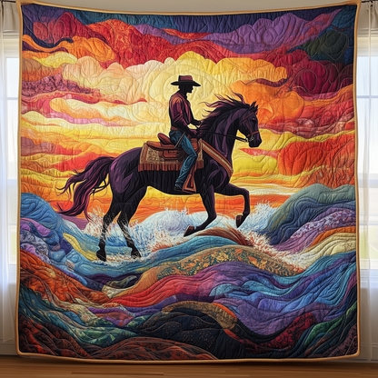 Vibrant Western Ride Quilted Blanket GFTOHD042