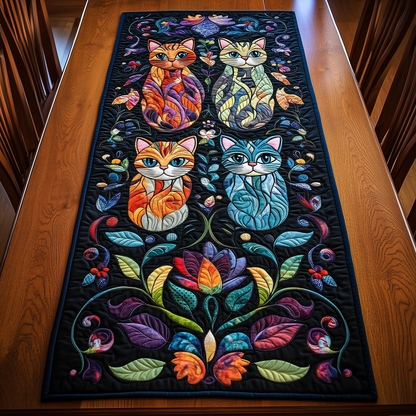 Vibrant Cat Quilted Table Runner GFTOHD059