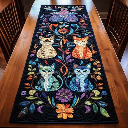 Vibrant Cat Quilted Table Runner GFTOHD061