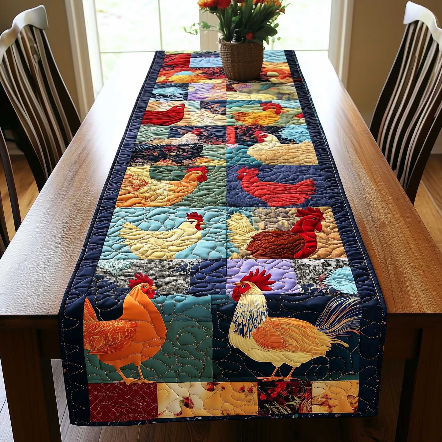 Happy Chickens Quilted Table Runner GFTOHD063