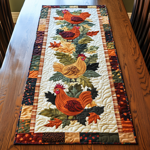 Happy Chickens Quilted Table Runner GFTOHD066