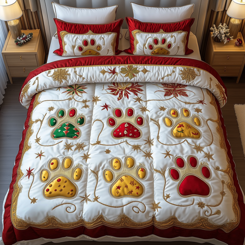 Festive Paws Spirit 3-Piece Quilted Bedding Set GFTOHD1018