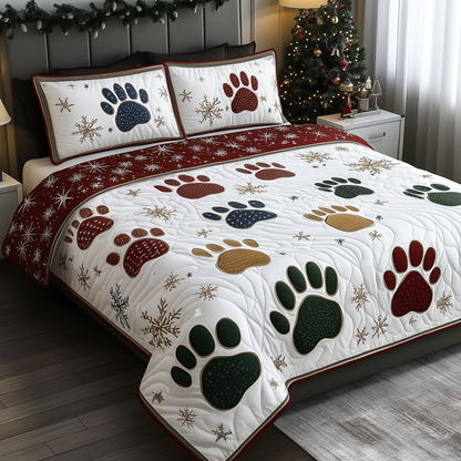 Festive Paws Spirit 3-Piece Quilted Bedding Set GFTOHD1019