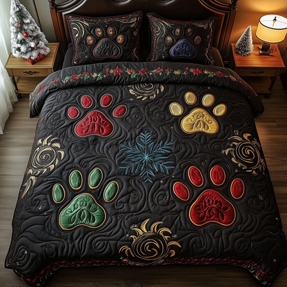 Festive Paws Spirit 3-Piece Quilted Bedding Set GFTOHD1024