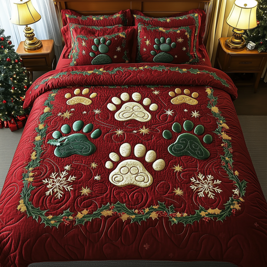 Festive Paws Spirit 3-Piece Quilted Bedding Set GFTOHD1025