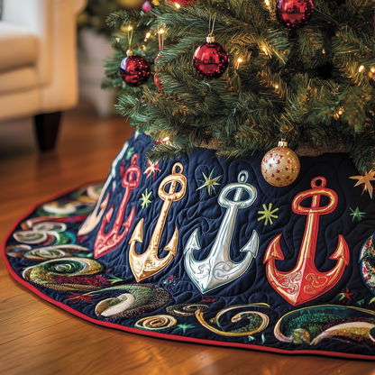 Christmas Nautical Quilted Tree Skirt GFTOHD1031